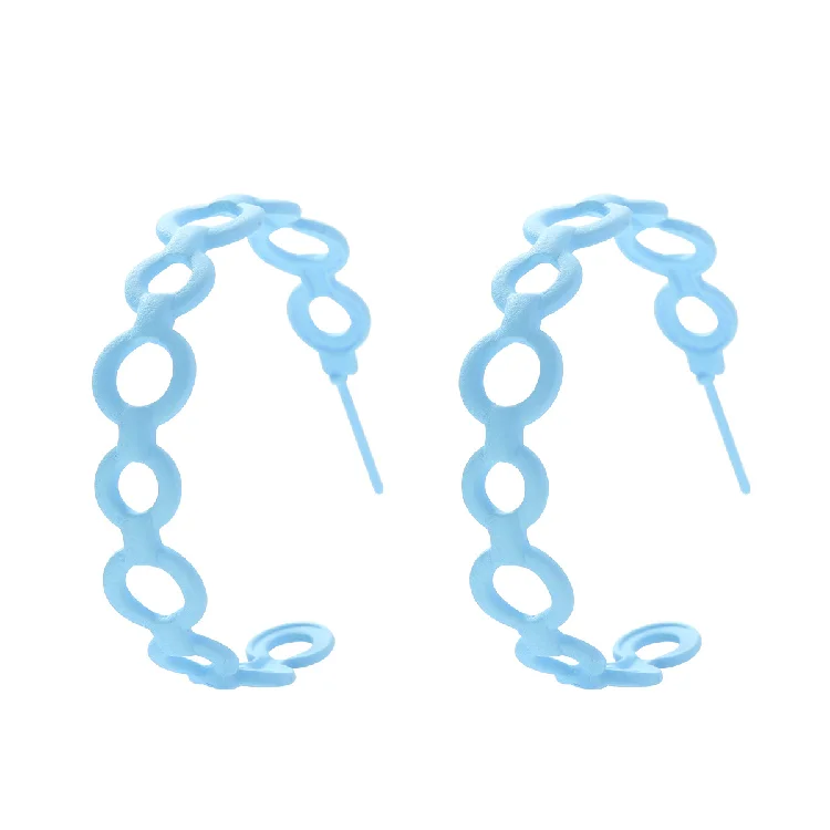 Candy Color Geometric Hoop Earrings For Women Spring And Summer Beach Earrings