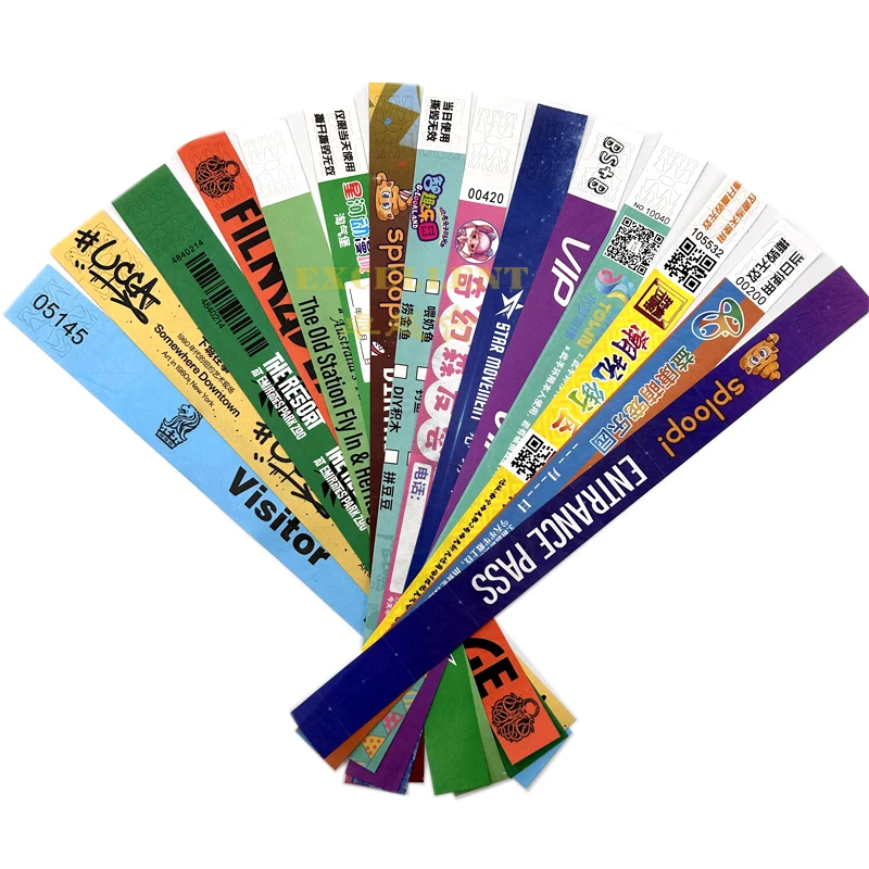 Best Selling Colors Waterproof Tamperproof Tyvek Wristbands Customized Paper Health Bracelet for Amusement Park Swimming Pool