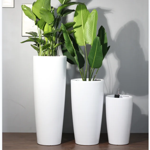 Manufacturer Indoor Modern Large garden cylinder macetas decoration pp flower pots plastic vase tall planter pot