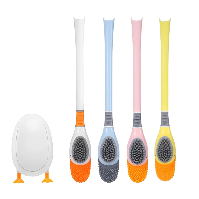 Wall-mounted Or Floor-Standing Long Toilet Brush Set Bathroom Handled Duck toilet Cleaning Brush