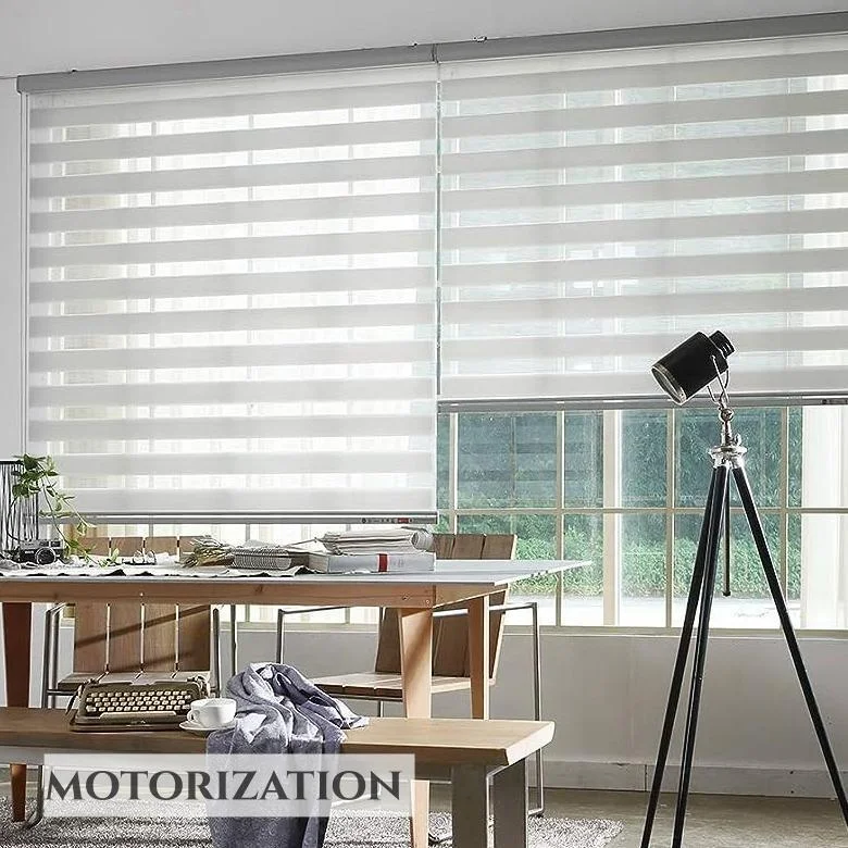 Motorized zebra roller shade electric remote living room curtains blinds for window roller zebra blind