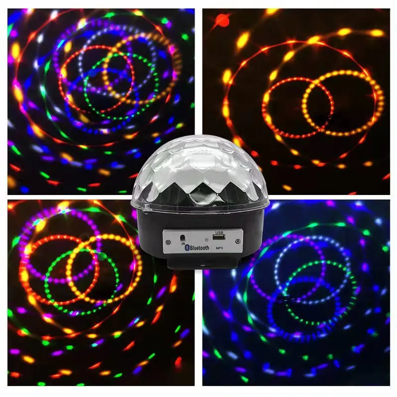 Sound Activated Stage Effect Light Lamp Laser Crystal Magic Ball Disco Party Club Speaker Rainbow Night Light