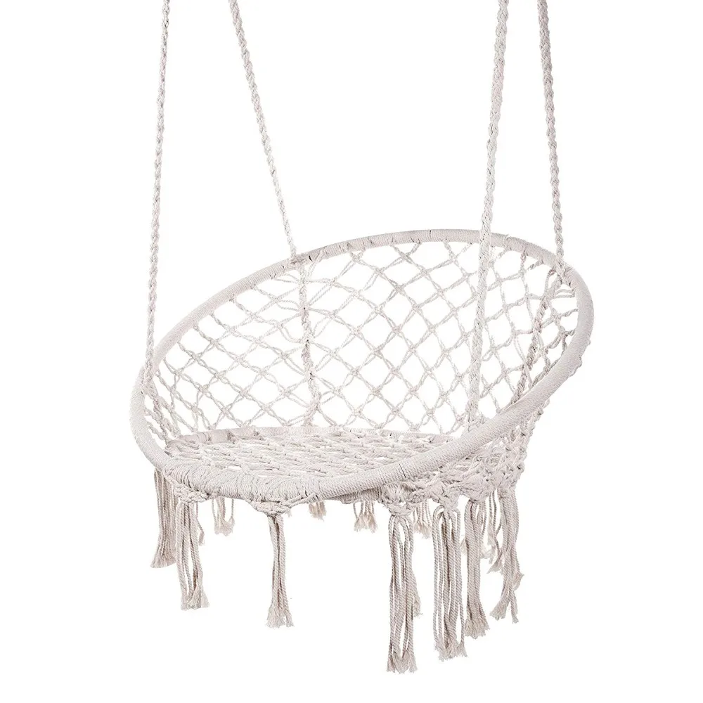 New Arrival Low Price High Quality Indoor Outdoor Patio Swing Chair Portable Cotton Rope Hanging Hammock Chair