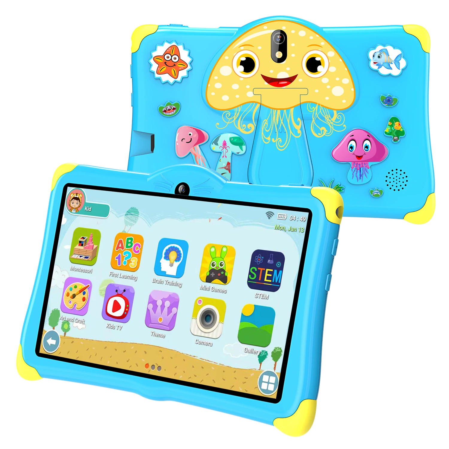 2024 China Gifts Price Creative Mushroom Android Kids PC Tablet For Children Mini 7 Inch Learning Educational Rugged Barata