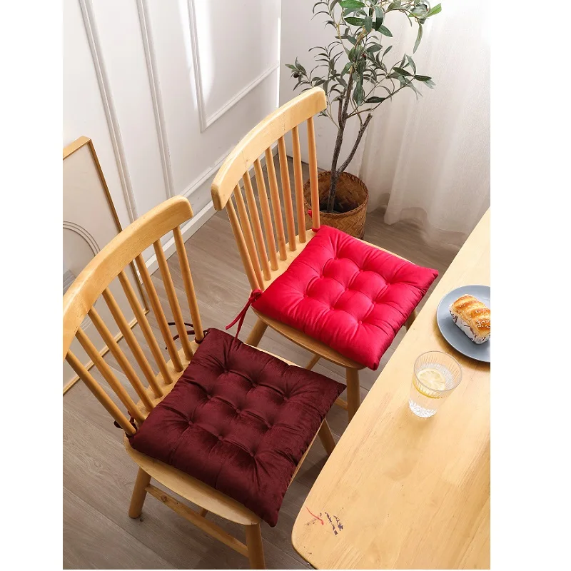 45*45  Nordic yellow luxury cushion  cute decorative  soft velvet cushion seat for chair