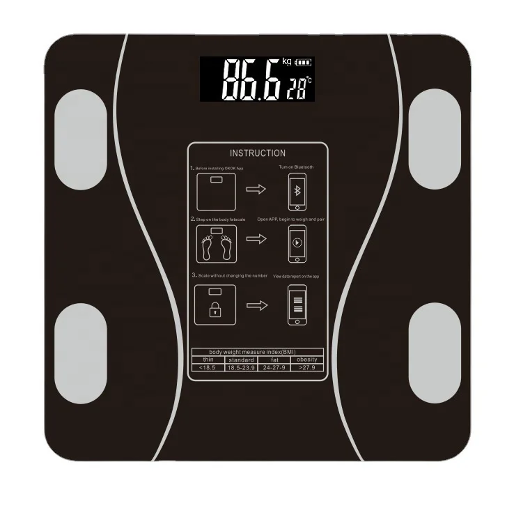 Smart Bluetooth Wireless Electronic Measurement BMI Digitale Waage LCD Display Digital Body Fat Scale