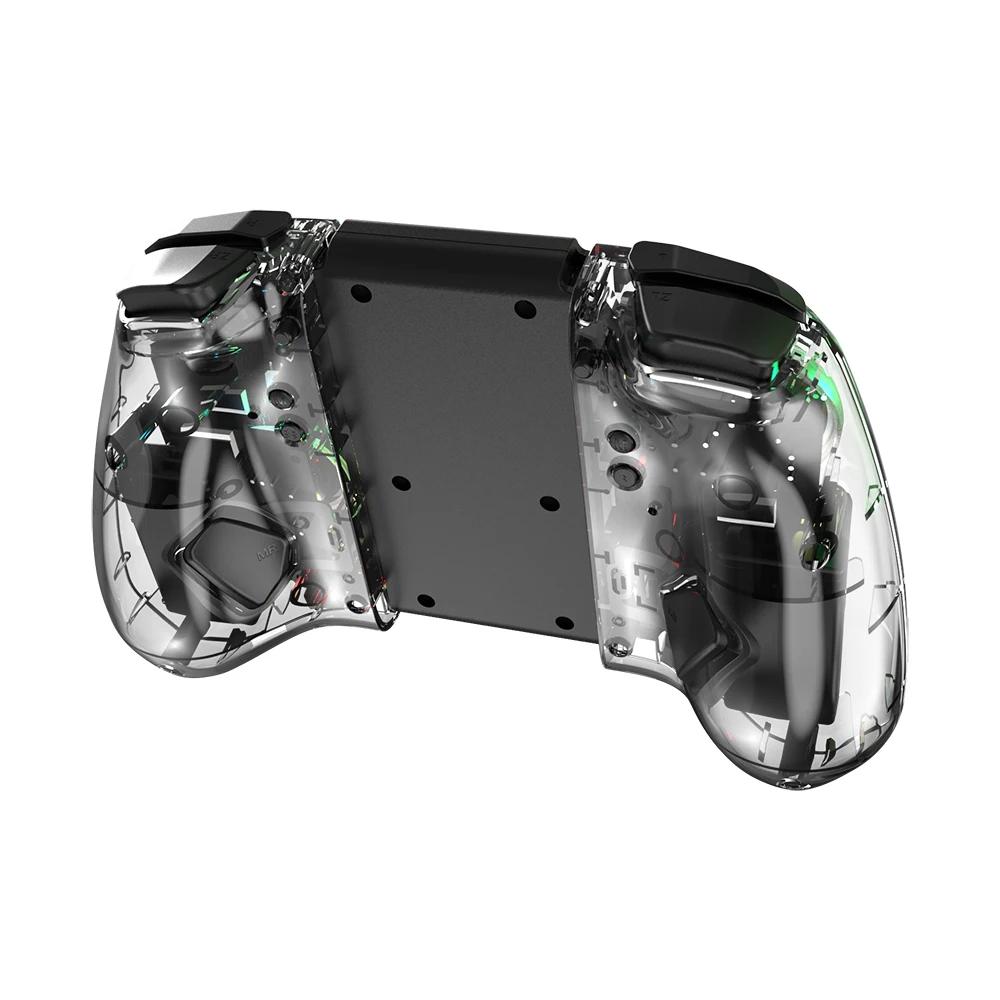 Transparent Switch pro controller  Left and Right Joypad with RGB light  Programmable Function Turbo Wireless Joypad