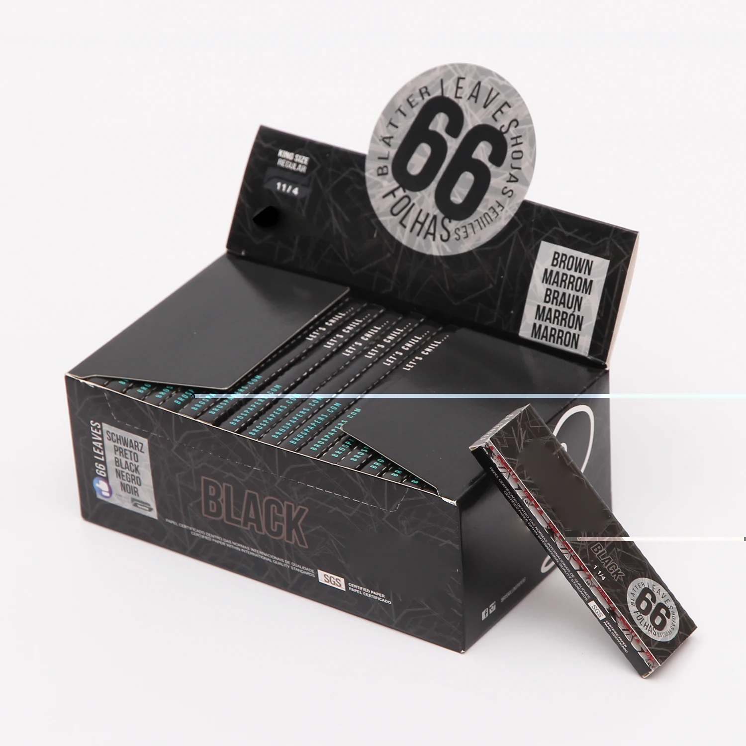 2022 66 black rolling paper smoking paper 1 1/4