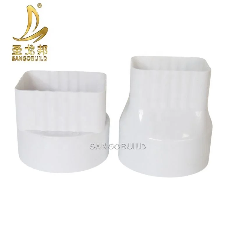 Ecuador Dominican Republic White and Black 5.2 inch 7 inch PVC Rain Gutters And Down Pipes Downspouts Roof Water Drainage System