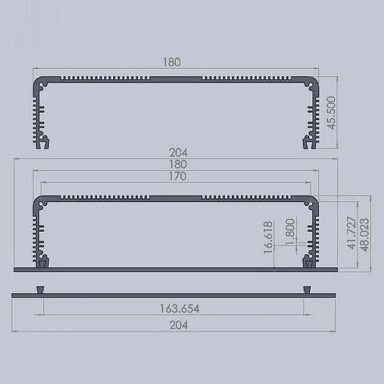 Wall Mount Anodized Extrusion Aluminum Profiles Battery Pack Box Casing Manufacturers Customize Metal Electronic Enclosure