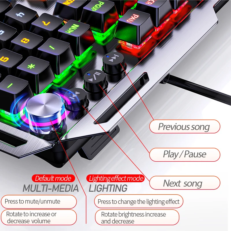 K100 Cyan Switch Mechanical Gaming Keyboard RGB Backlit Keyboard Rest Pad USB Wired Keyboard Rest Pad