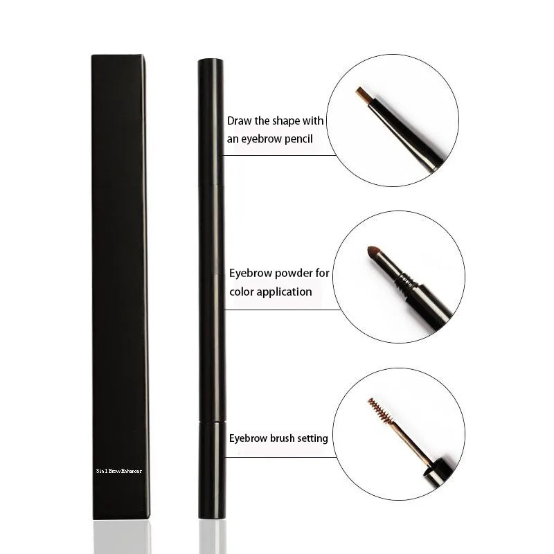 3  in 1 Eyebrow Pencil Multifunctional Private Label Vegan Waterproof  Eyebrow Pomade Eyebrow Brush
