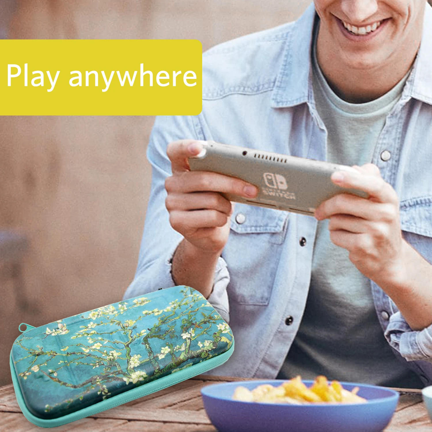 Милый переносной чехол для Nintendo Switch Lite жесткий с милыми цветами портативный дорожный защитный на плечо