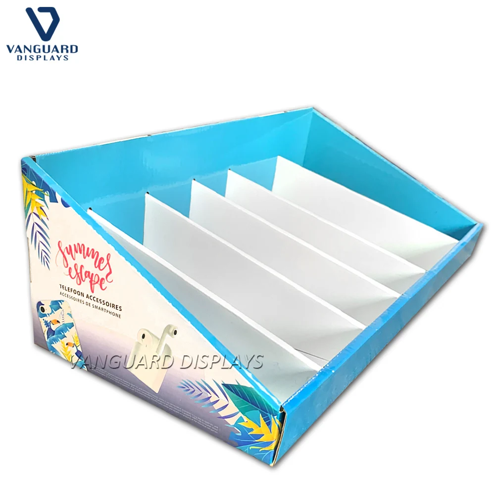Custom Cardboard PDQ Display Box, Cosmetic Promotion Corrugated Counter Top Display Unit