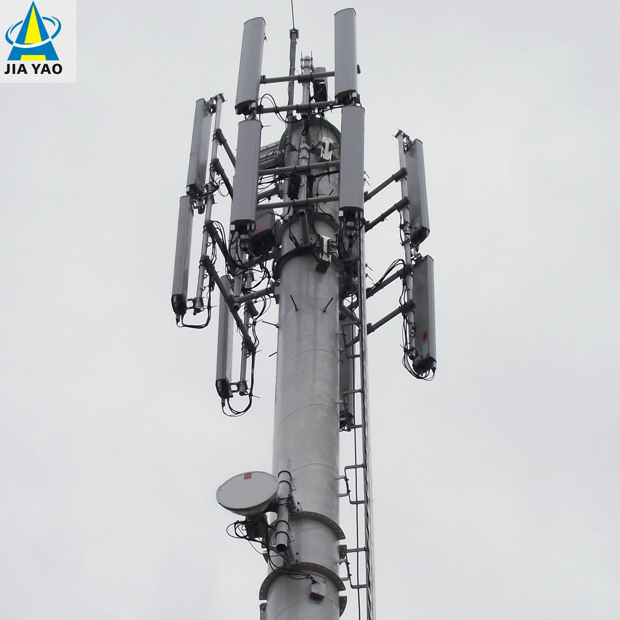 Freestanding galvanized cell wifi radio antenna monopole tower steel tubular poles