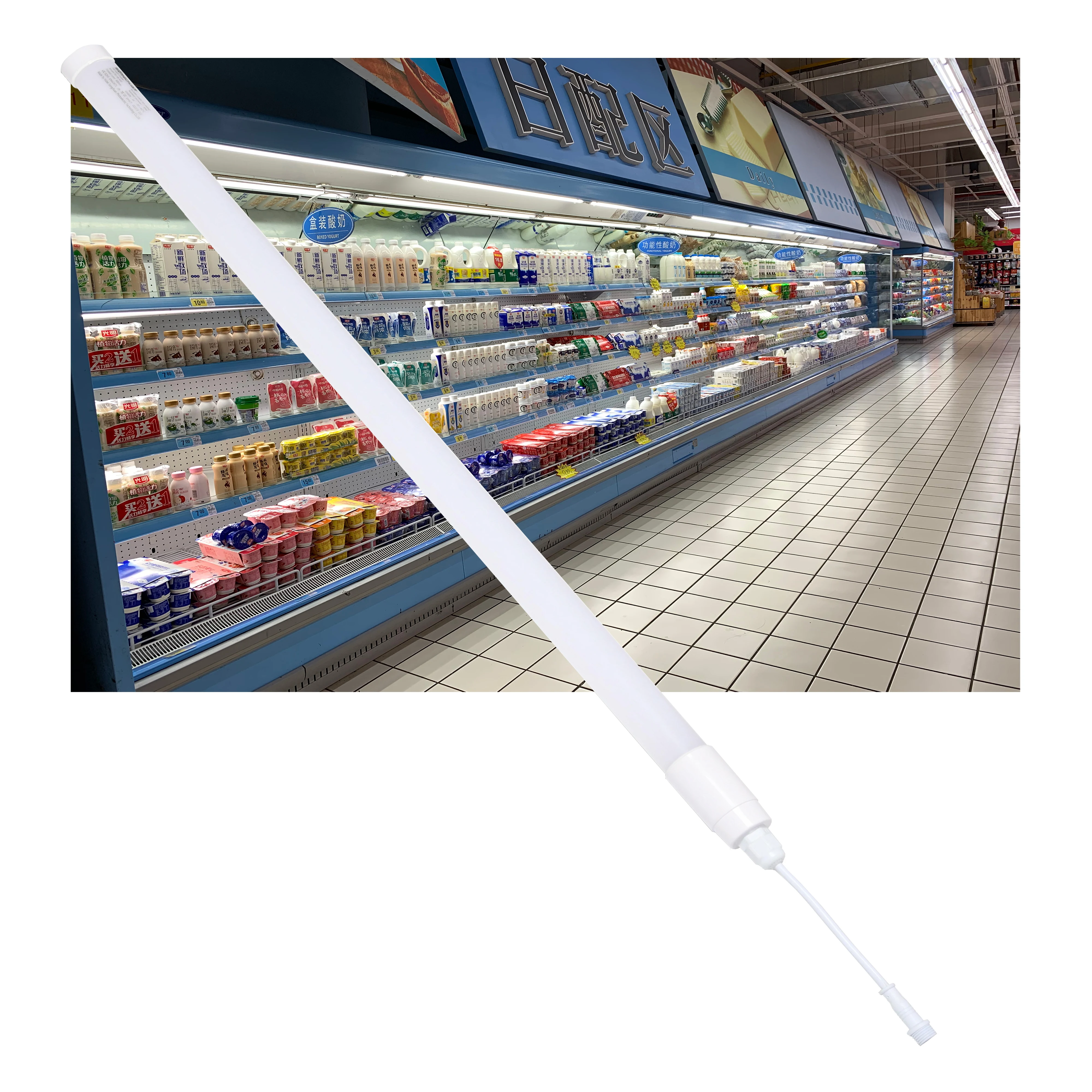 6ft 24W Refrigerator Lamps Vertical Freezer LED Light IP65 Waterproof