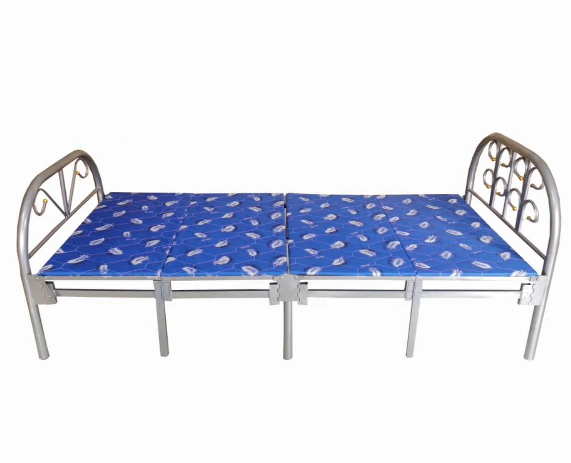 Folding bed space saving iron steel cheap portable camping metal folding bed frame price