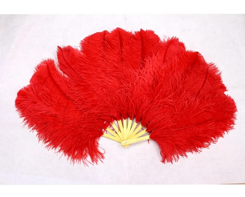 Ostrich Feathers Fan Party Wedding Celebration Belly Dance Show DIY Decorative Peacock Feathers Fan