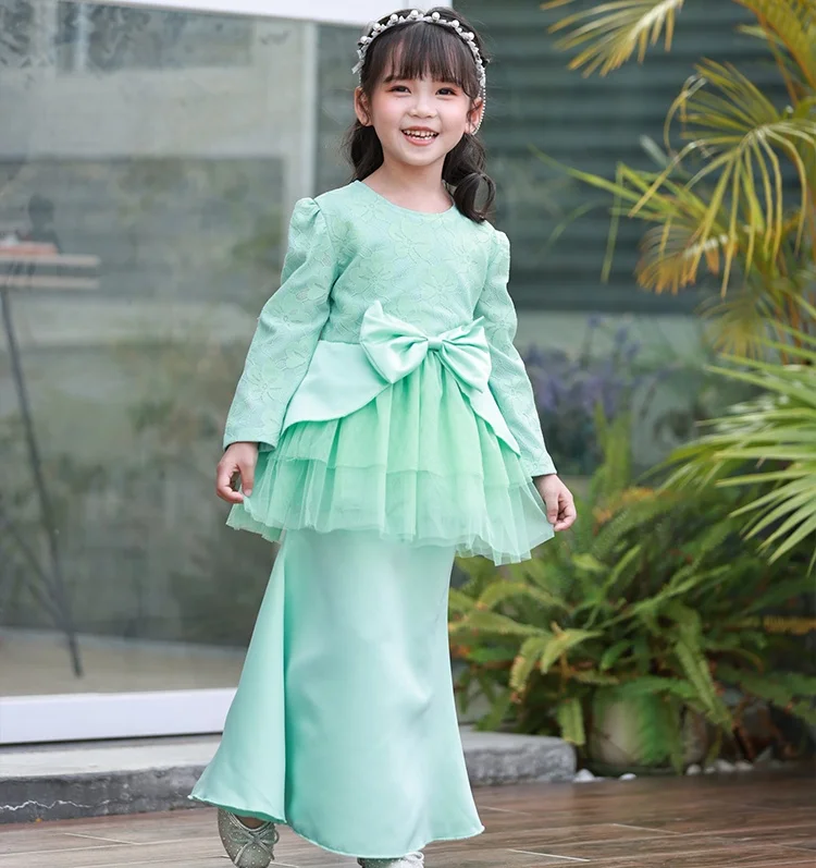 New product in China Princess Party Beautiful Muslim baju kurung malaysia For Girl