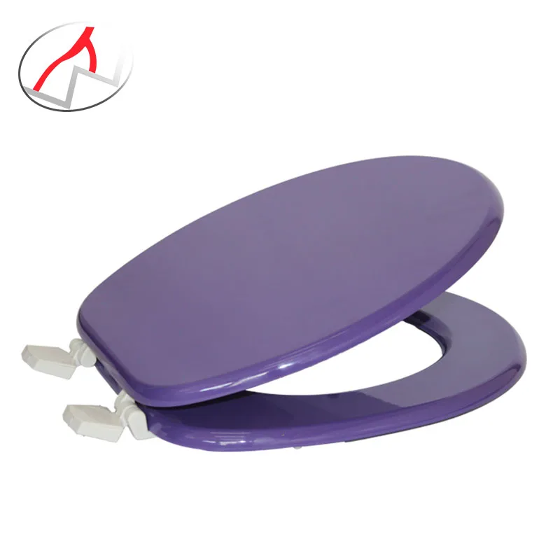 customized modern pink colored MDF toilet seat with plastic hinges