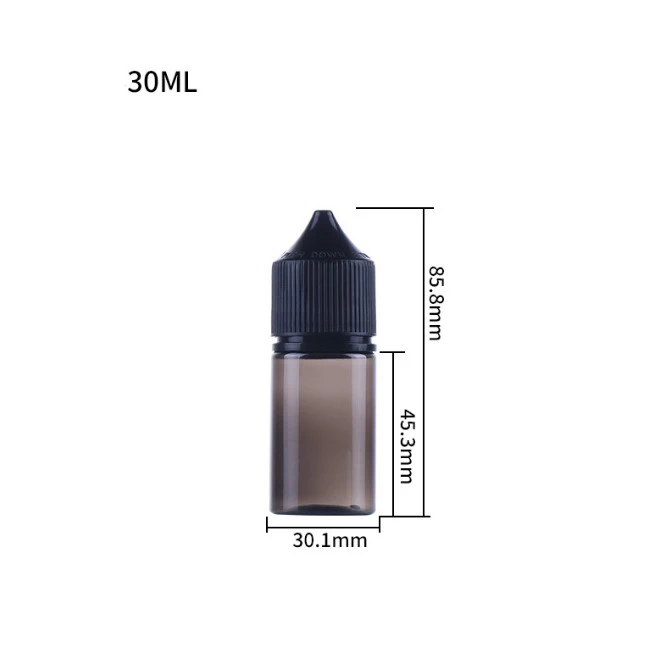 15ml 30ml 50ml tamper proof cap essential oil bottle PET transparent plastic dispensing liquid oil bottle with tip cap