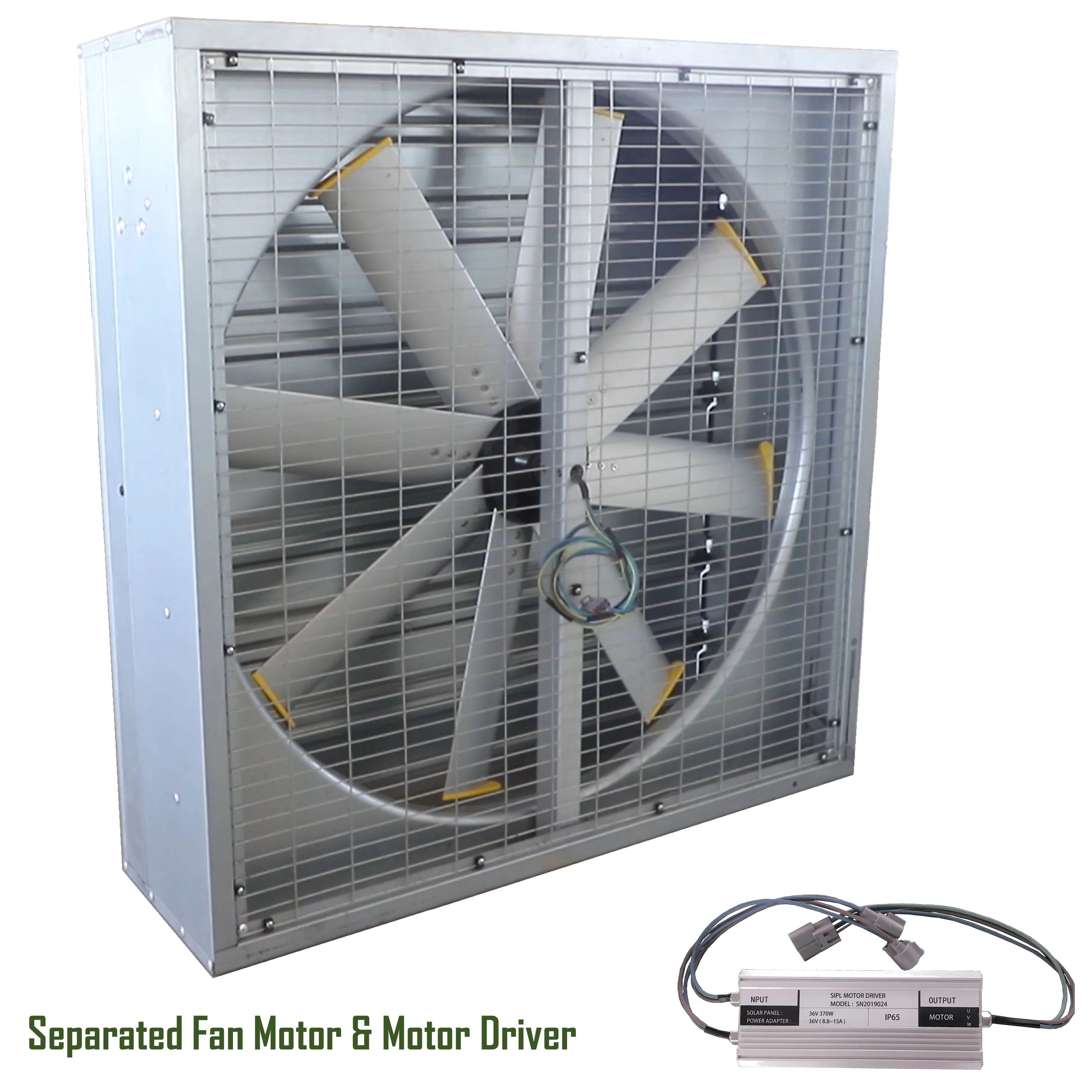 Industrial Heat Extractor for Warehouse Negative Pressure Air Ventilation Blower Box Fan with Solar Panel 48' Wall Exhaust Fan