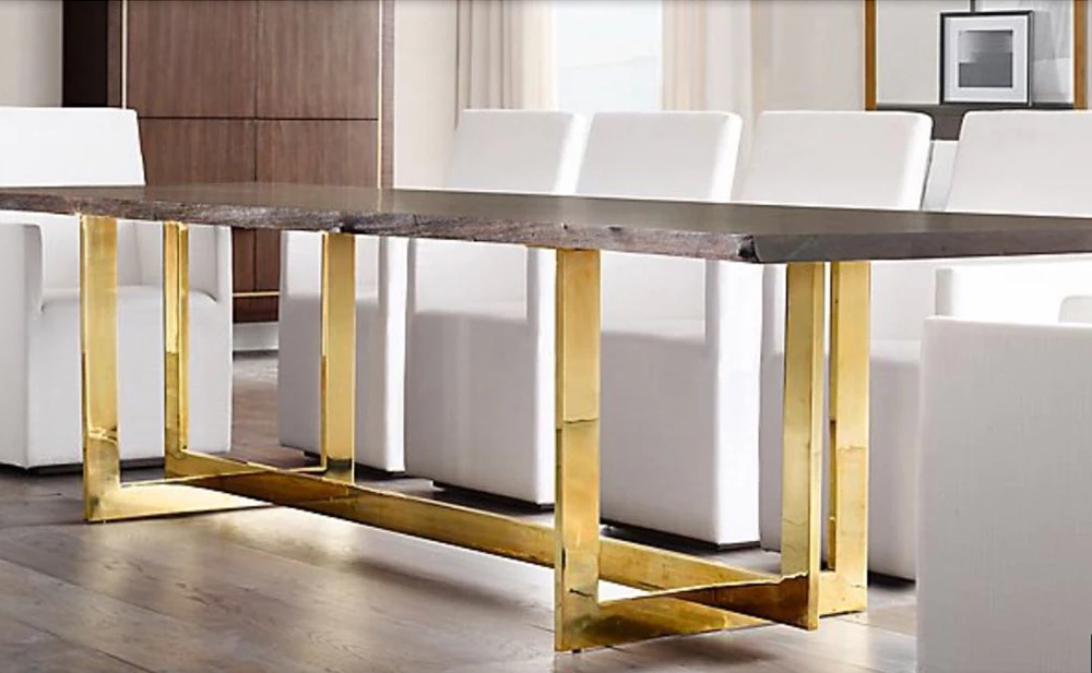 
304 Gold customized Stainless Steel table feet metal dining table legs industrial table leg gold desk base metal stand 