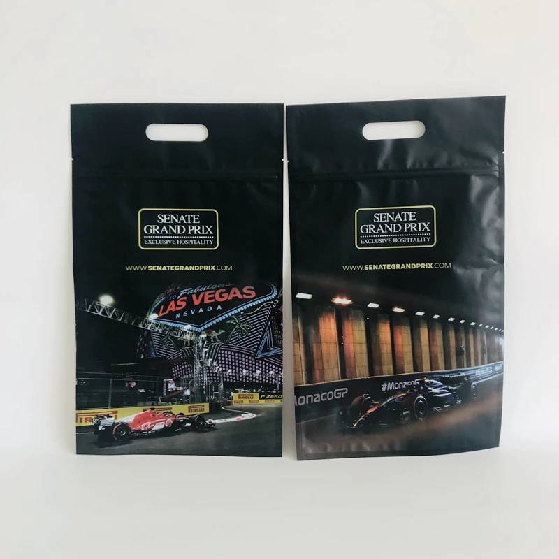 Custom printed large size three-sided sealed laminated aluminum foil easy to tear food packaging zipper bag