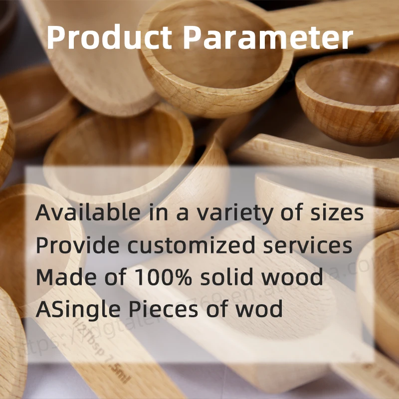 Tailai 2024 Natural Beech Wood Spoon 2-In-1 Bags Measuring Spoon Wood Coffee Scoop with Bag Clip with Good Quality for Kitchen