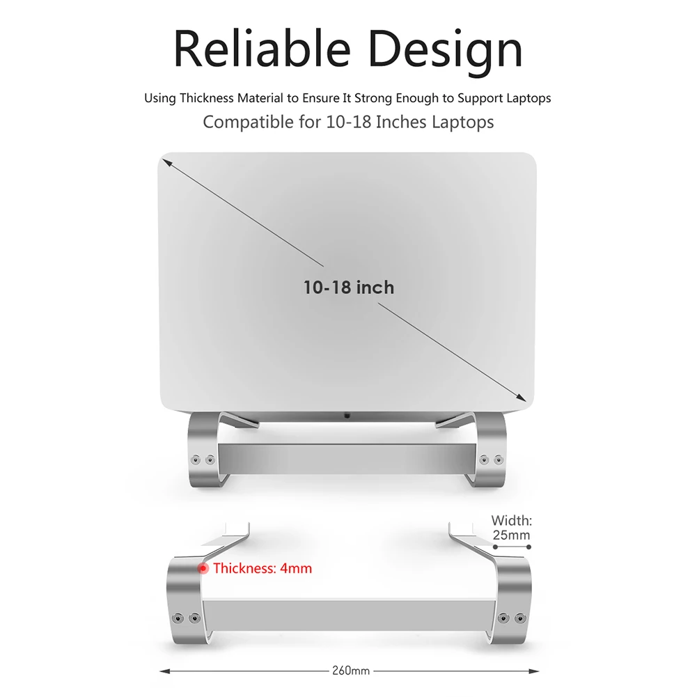 Настольная подставка для ноутбука из алюминиевого сплава металлическая Macbook