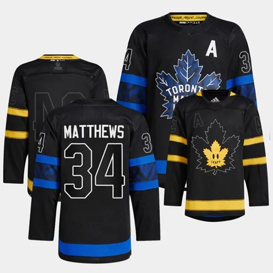 Men Toronto Maple 34 Auston Matthews 91 John Tavares 16 Mitchell Marner 88 William Nylander X Drew House Inside Out Leaf Jersey