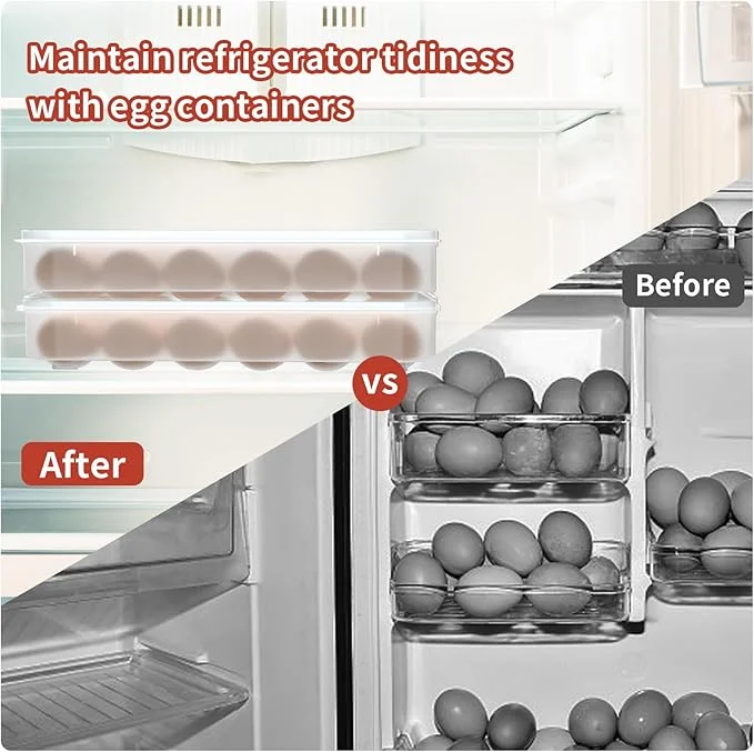 Dainty 2024 New Products Stackable Deviled Egg Carrier for 48 Eggs deviled Egg containers with lid For Christmas kitchen storage