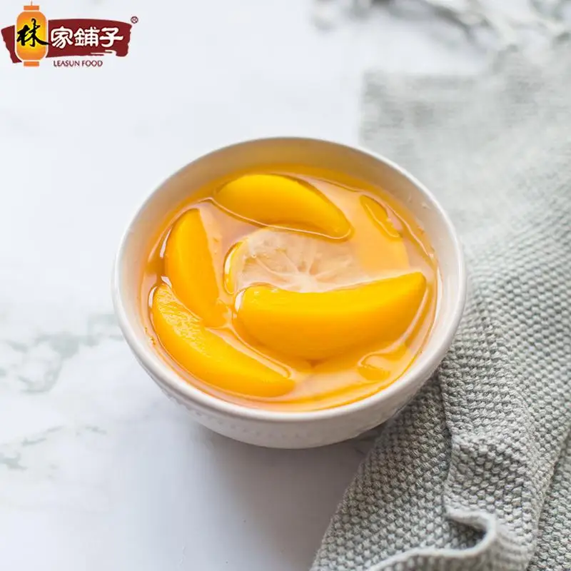 
Canned peach and lemon 312gX6 cans combined with fresh canned sugar water for ready-to-eat snacks 