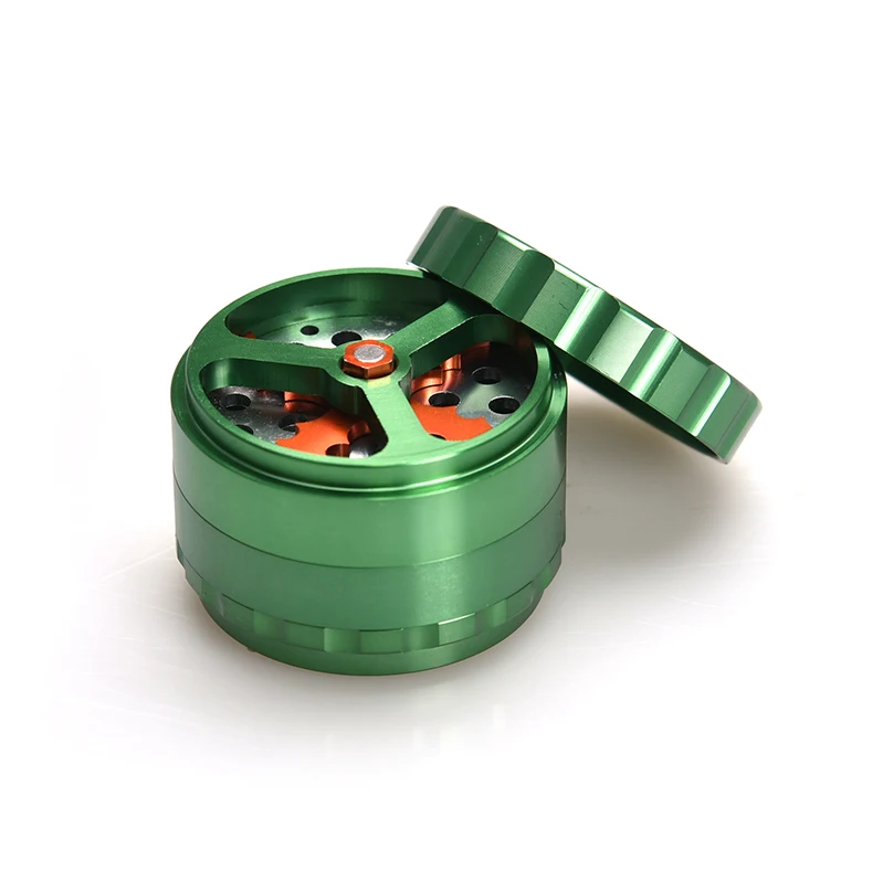 Green 4 layer Metal Herbal Smoking Grinders Herb Tobacco Grinder Metal 62mm Smoking Accessories