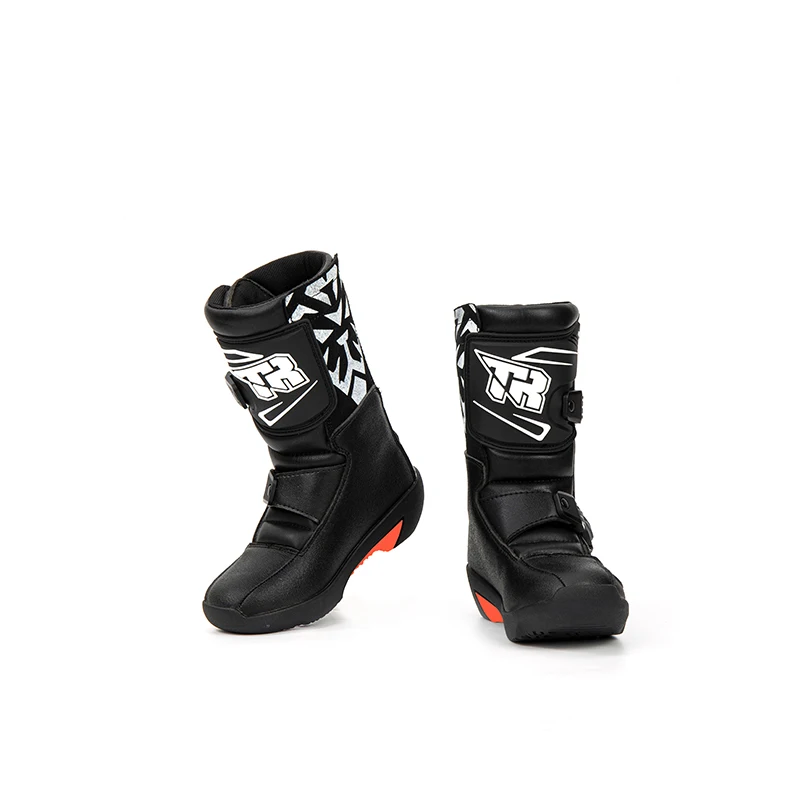 Черные Детские От 2 до 10 лет ботинки для мотокросса мальчиков и девочек езды по бездорожью