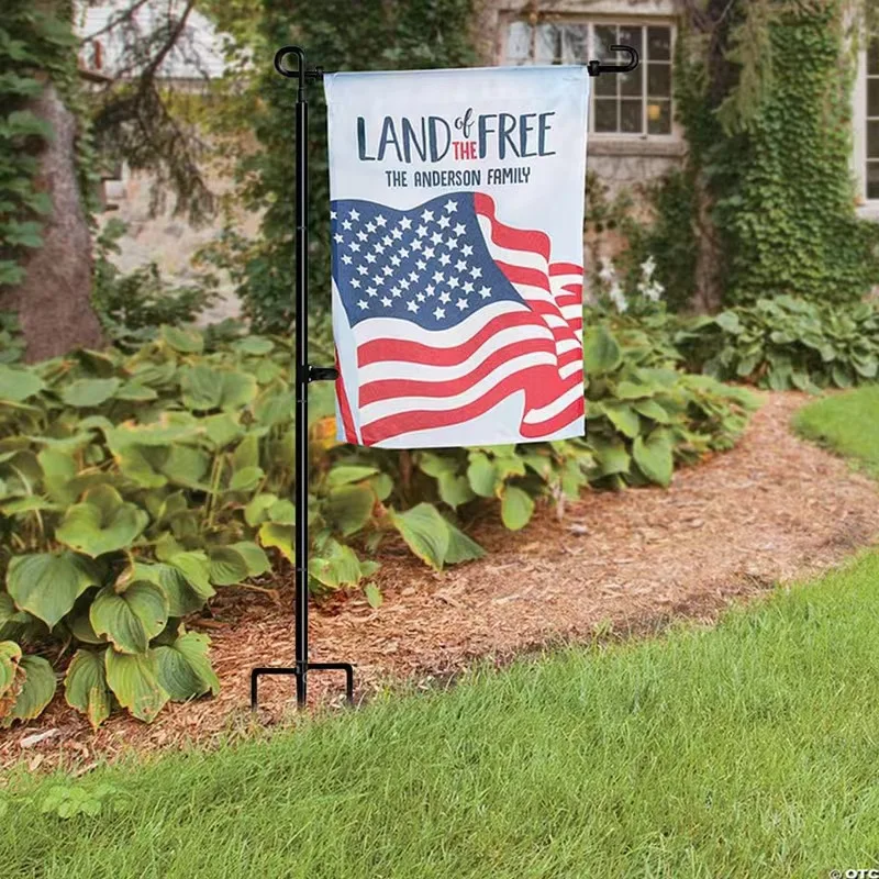 Decorative Garden Yard Flag  Metal Powder-Coated Weather Proof Flag Holder pole with Clip and Stopper Garden pole stand