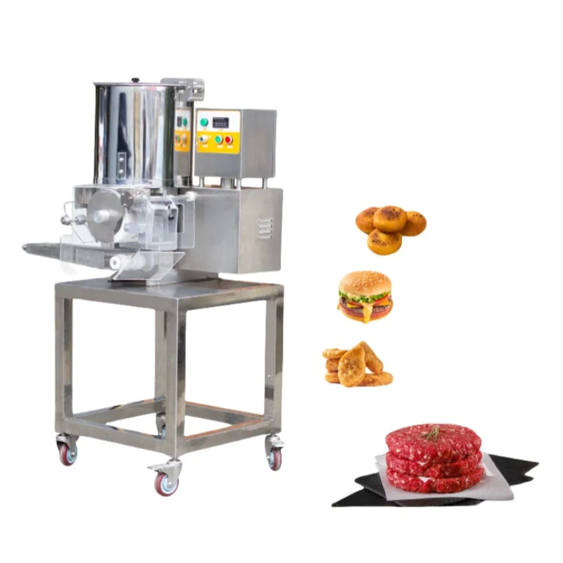 Customized Fully Automatic 304 Stainless Steel Hamburger Patty Making Machine Beef Chicken Patty Forming Equipment Motor Core