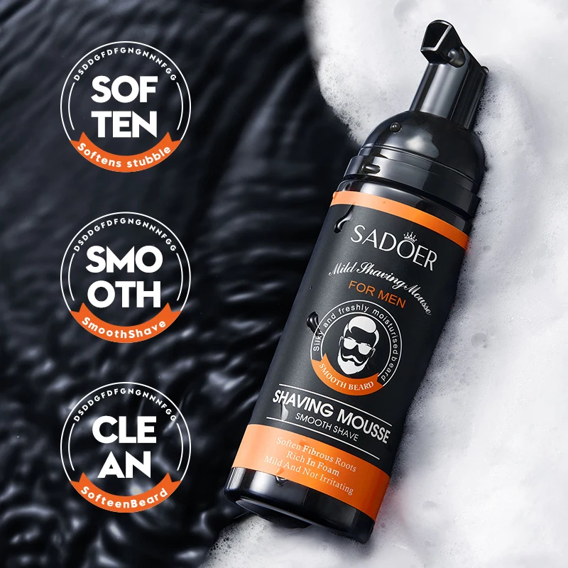 OEM SADOER private label Men Shaving Mousse herbal natural men cool smoothing skin beard hair removal shaving cream