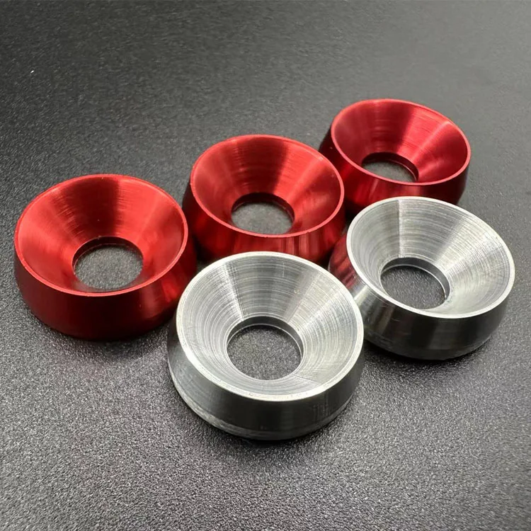 M2.5 Countersunk Flat Decorative Washer Colorful Aluminum Alloy Abrasion Resistant Scratch Drawing DIN Standard M3 M4 M5 M6 M8