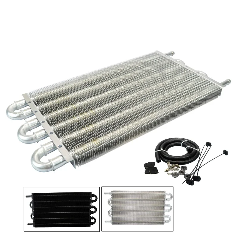 
UNIVERSAL ALUMINUM REMOTE TRANSMISSION OIL COOLER KIT / AUTO-MANUAL RADIATOR CONVERTER 304.8X190.5X19.05 