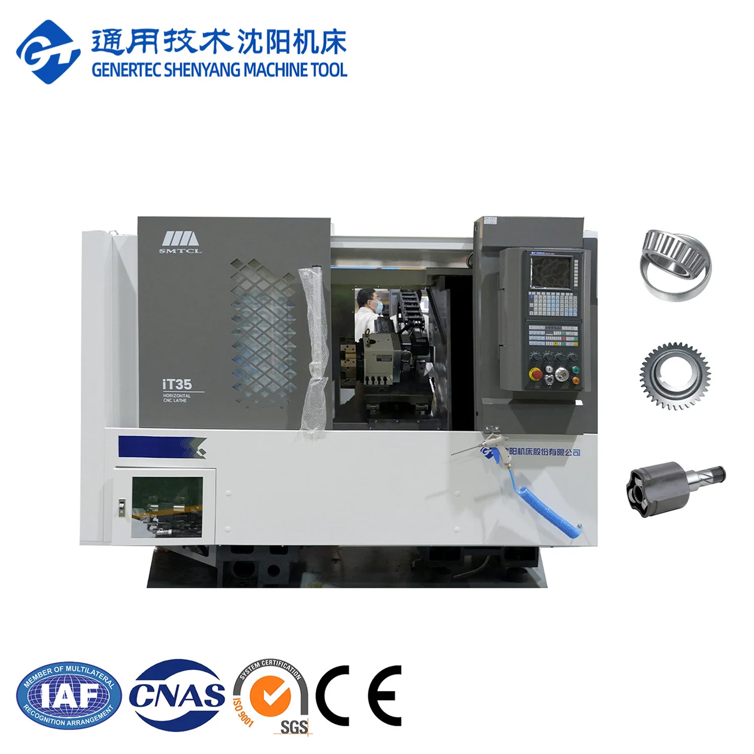 GT SMTCL iT35 High-accuracy CNC Lathe Machine China CNC 3 Aixs Horizontal Slant Bed Lathe CNC Torno Price