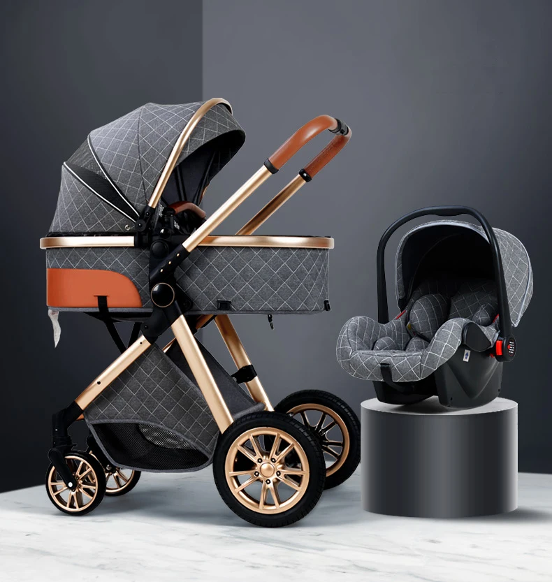 Best Quality 3 In 1 High Landscape Cradle Infant Carrier Kinderwagen Baby Stroller