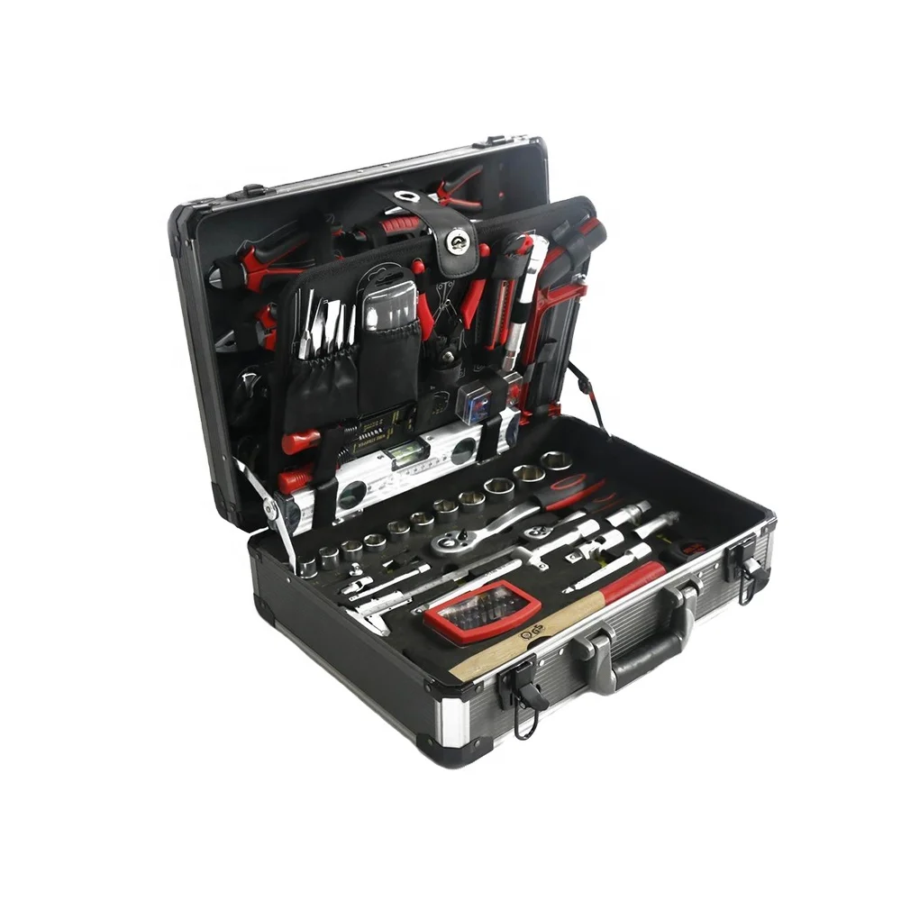 156pcs household tool set Exquisite Air Impact Auto Service Tools Wrench Set Aluminum case tool set