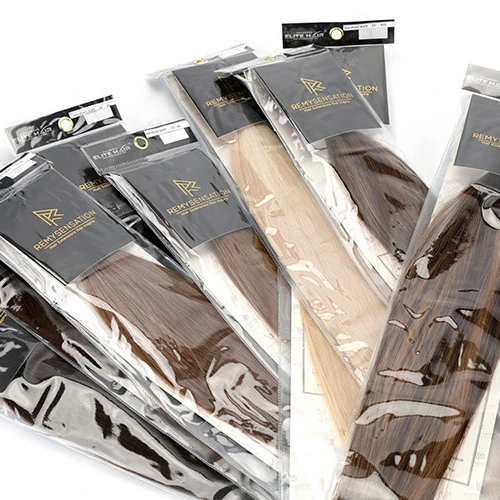 Wholesale High End Super Double Drawn Russian Cuticle Aligned Machine Weft Hair Extensions