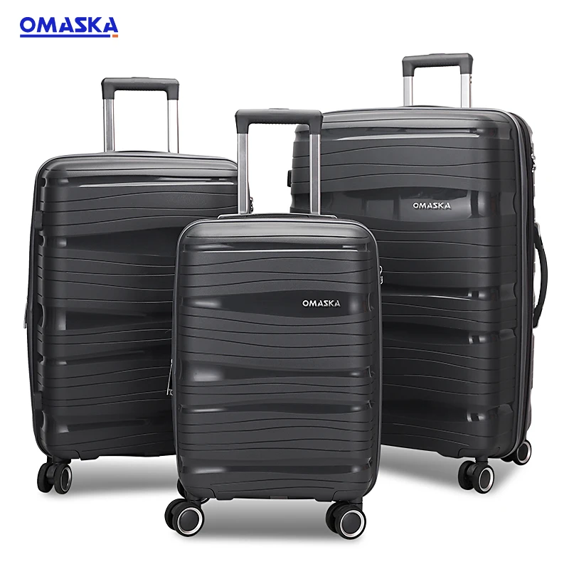 OMASKA Wholesale Travel Durable China pp Shell for Luggage Case pp 4pcs Trolley Suitcases