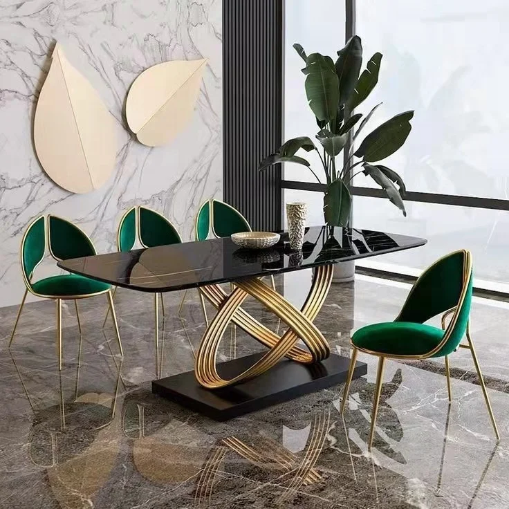 Modern dining table set 6 chairs marble dining table with 4 chairs DINT