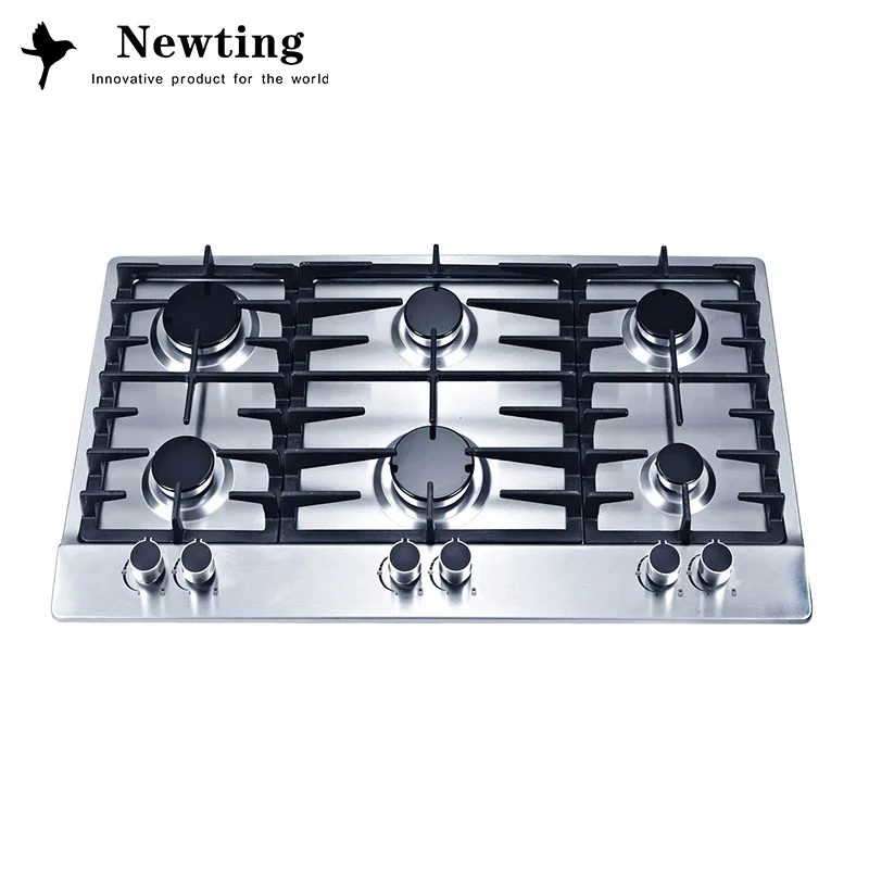 
New Arrival Stainless Steel Gas Stove 6 Burner Built-In Gas Cooktop Hob Cooker 