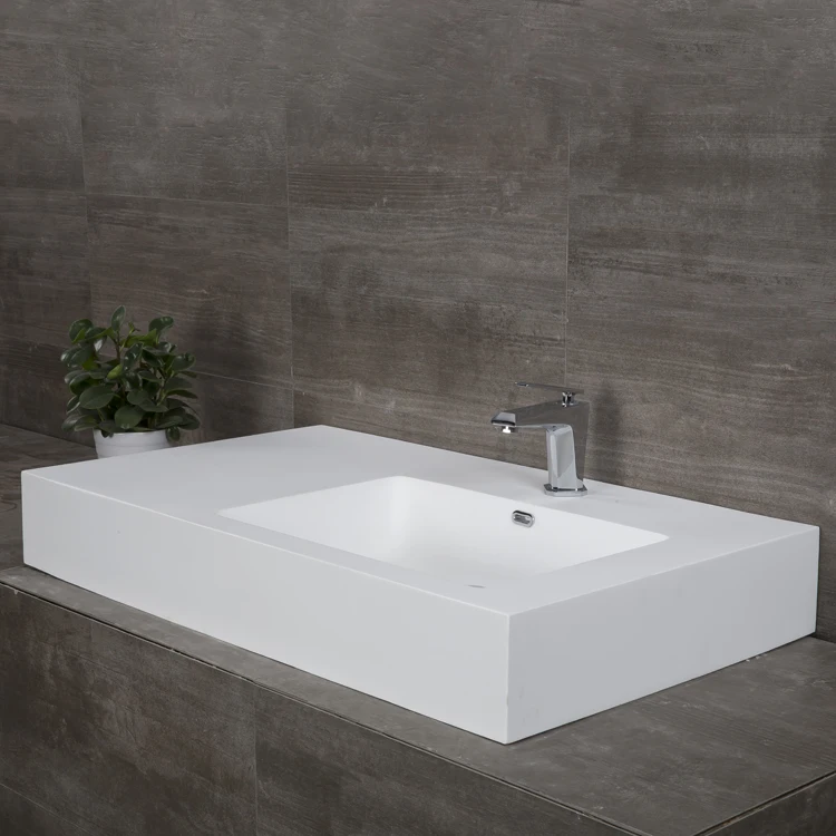 Luxury wholesale favorable price commercial use hotel bathroom wash basin marble Acrylic Solid Surface