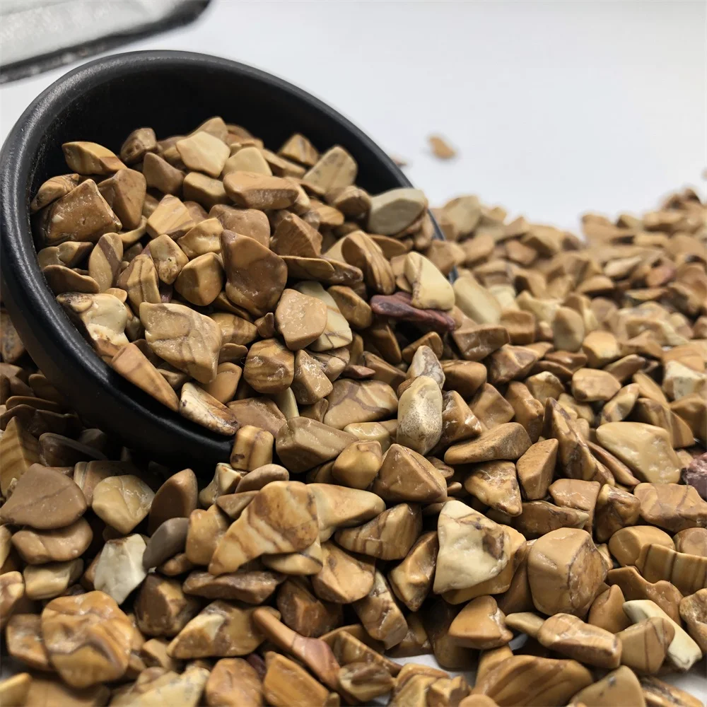 landscape natural bulk machine made polished Wood grain stone  pebbles cobbles stone for garden epoxy flooring