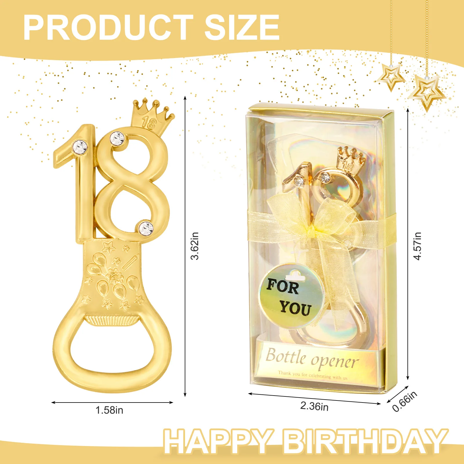 Wedding Celebration Gift of 18th Bottle Opener gifts for 18 year old Birthday party favors for Number 18 Beer openers
